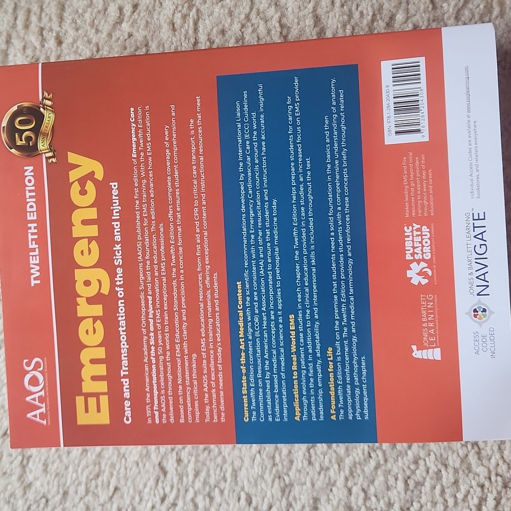 Emergency Care and Transportation Book - Picture 2 of 3